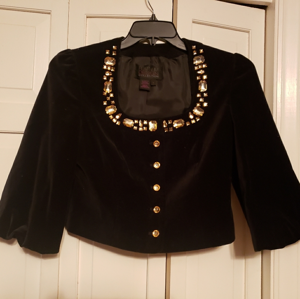 Beaded velvet top and skirt